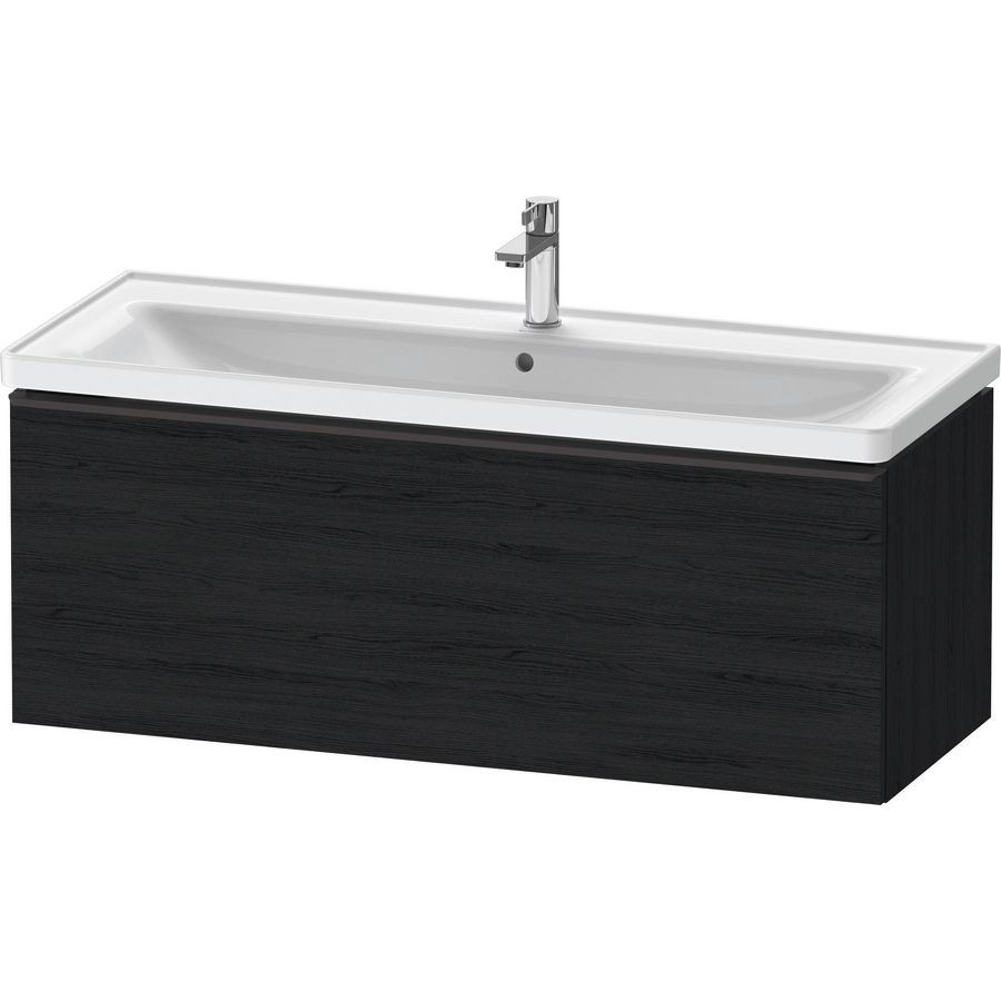 D-Neo Wastafelonderbouw 125cm 1x la eiken mat zwart greep diamantzwart