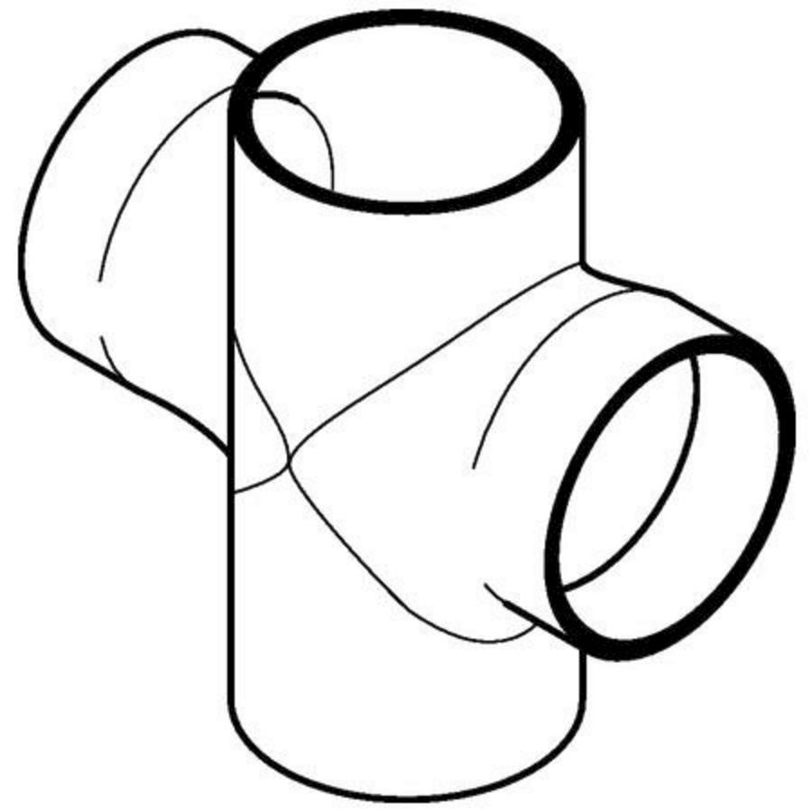 T-stuk dubbel stroom 180° 90mm polyethyleen (PE) Silent-db20 geluidsarm