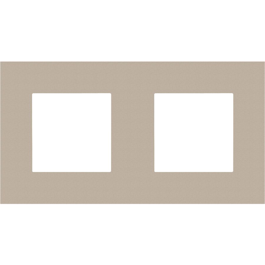 2-voudige afdekplaat hoh 71mm Pure steel champagne KEMA