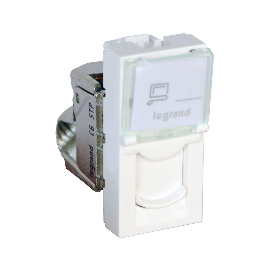 Aansluiting UTP Mosaic RJ45 STP Cat. 6 1 mod. antibact LCS3