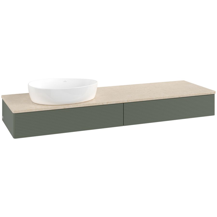 Wastafelonderkast Antao 1600x190x500mm L.Green Matt Lacquer L15113HL