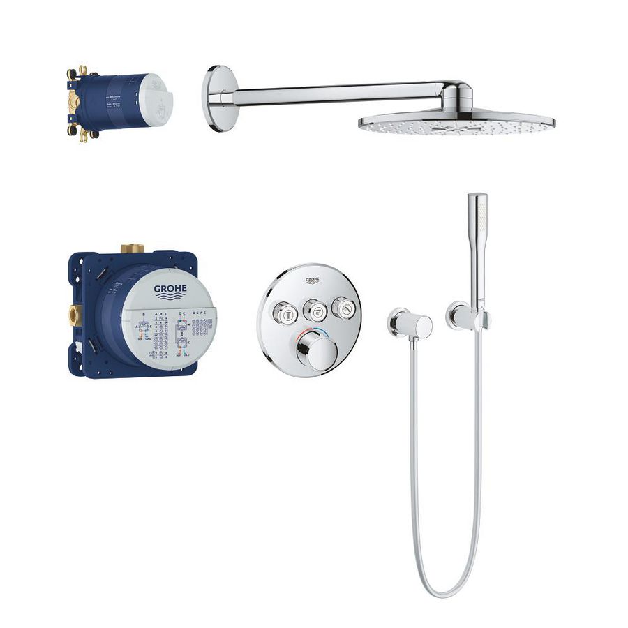 SMARTCONTROL iPerfect shower nbouwmengkraan compl. comfortset 310mm chroom look rozet rond