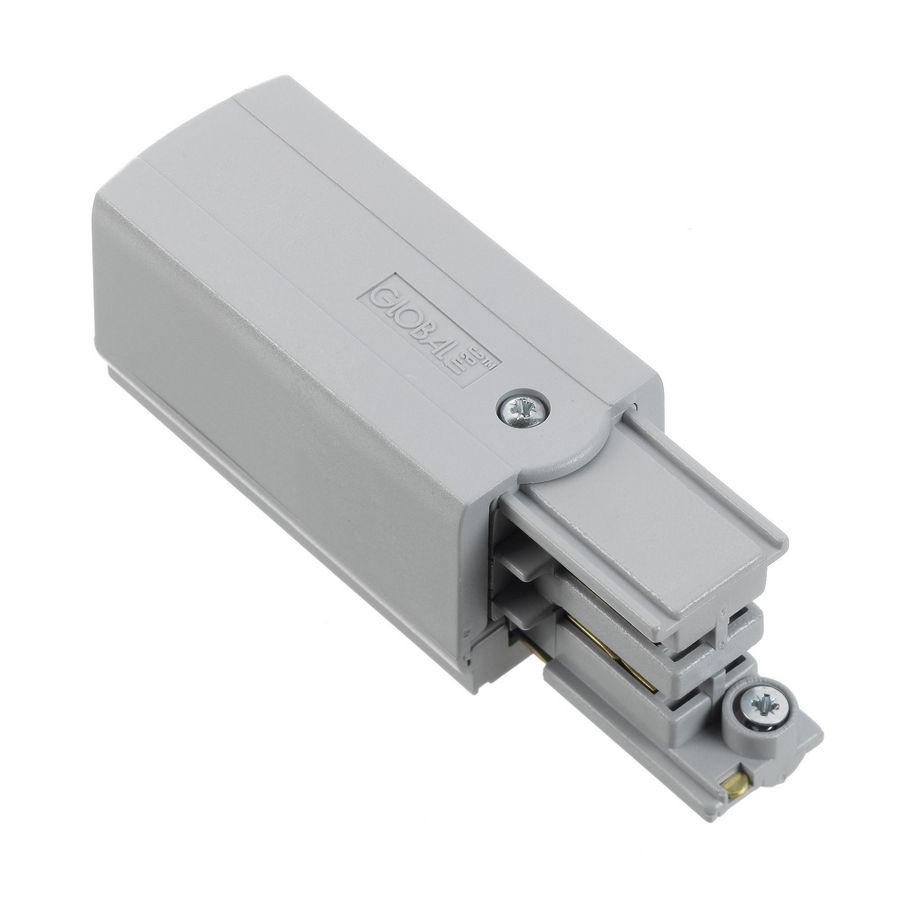 Spanningsrail 3-fase connector invoer grijs RAL7040 Links