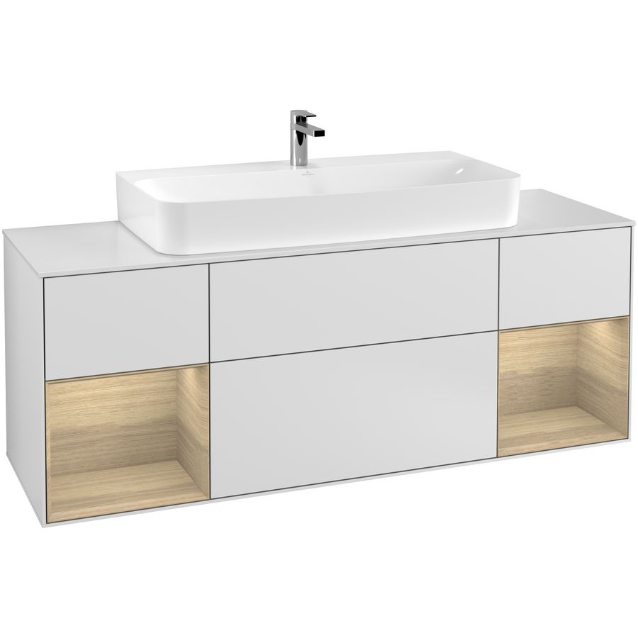 Wastafelonderkast Finion 1600x603x501mm White Matt Lacquer G211PCMT