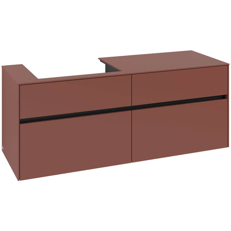 Wastafelonderkast Collaro 1400x548x500mm Wine Red C08500AH