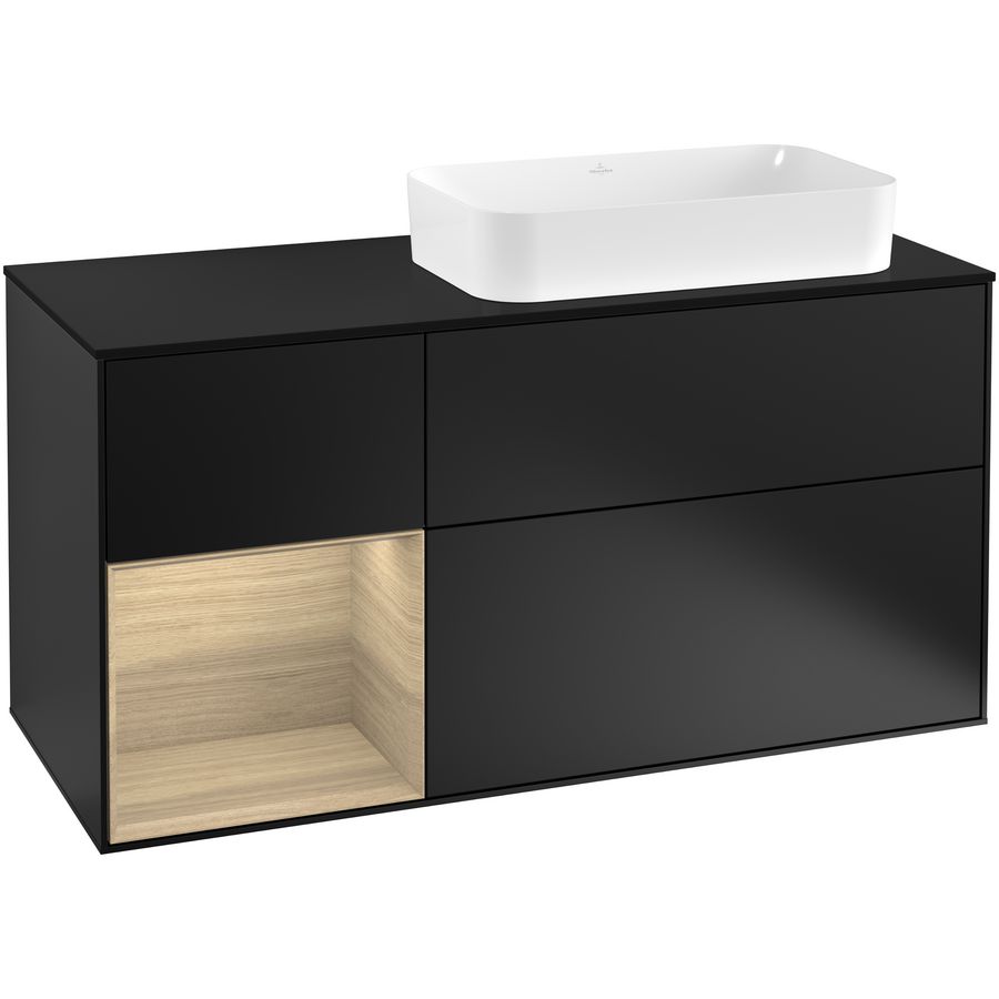 Wastafelonderkast Finion 1200x603x501mm Black Matt Lacquer G272PCPD