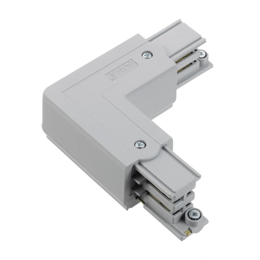 Spanningsrail 3-fase L connector grijs RAL7040 Links