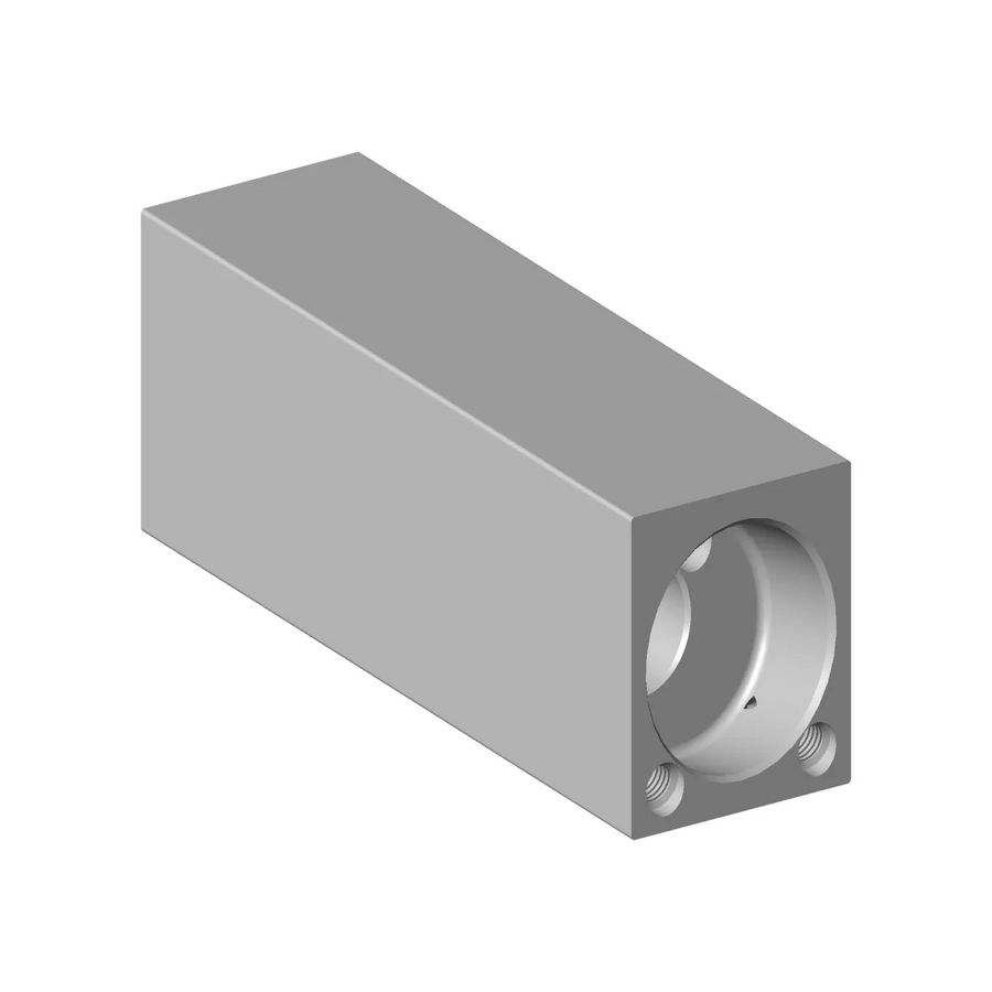 Aansluiting 52x54x135mm Platina gebors.
