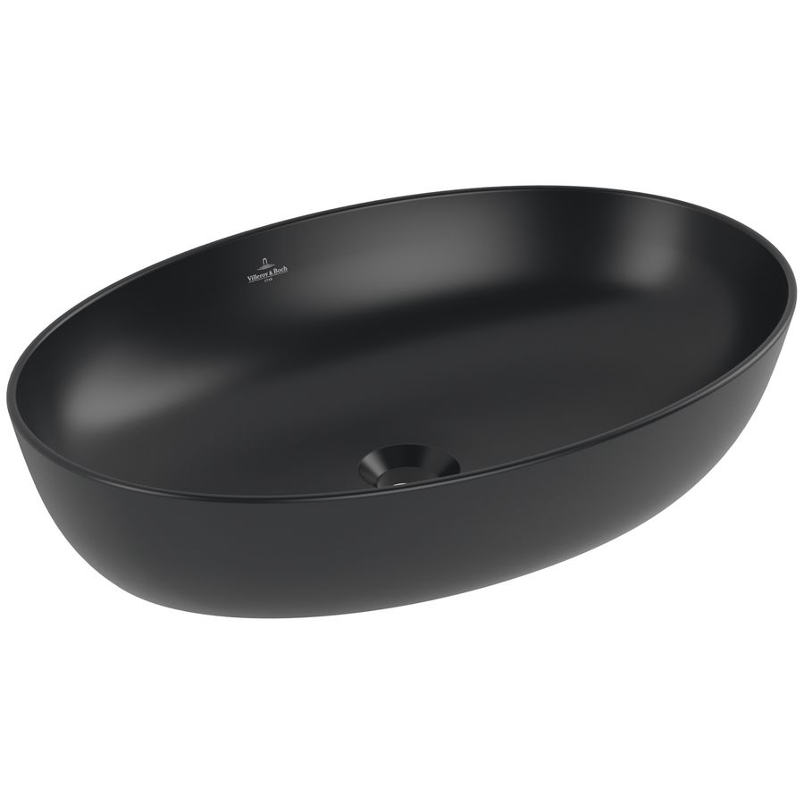 Opzetwastafel Artis 610x410mm ovaa Pure Black zonder overloop CeramicPlus