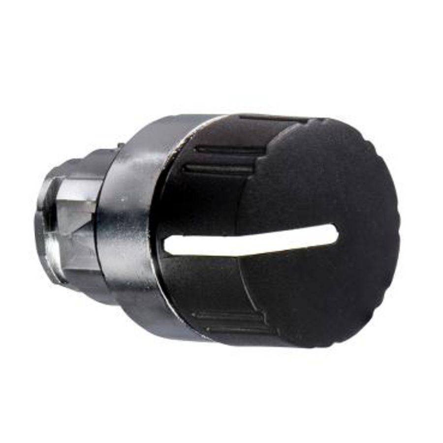 Kop keuzeschakelaar Geribbeld 2 standen 22mm Zwart chroom
