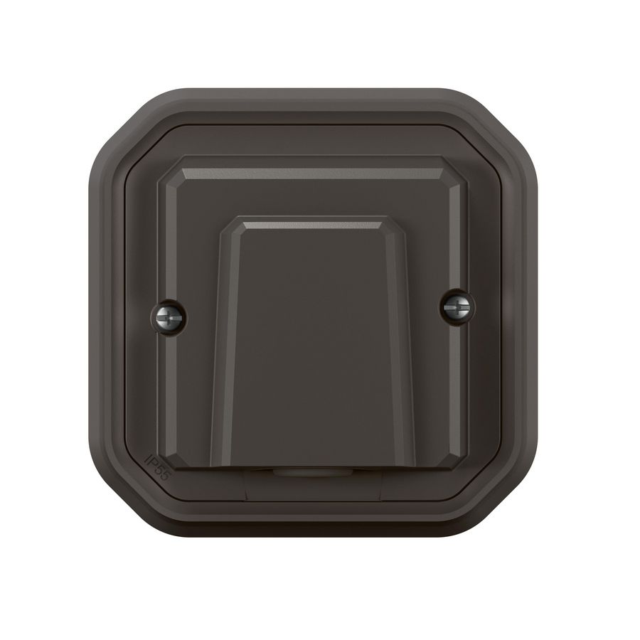 Kabeluitgang inbouw antraciet Plexo