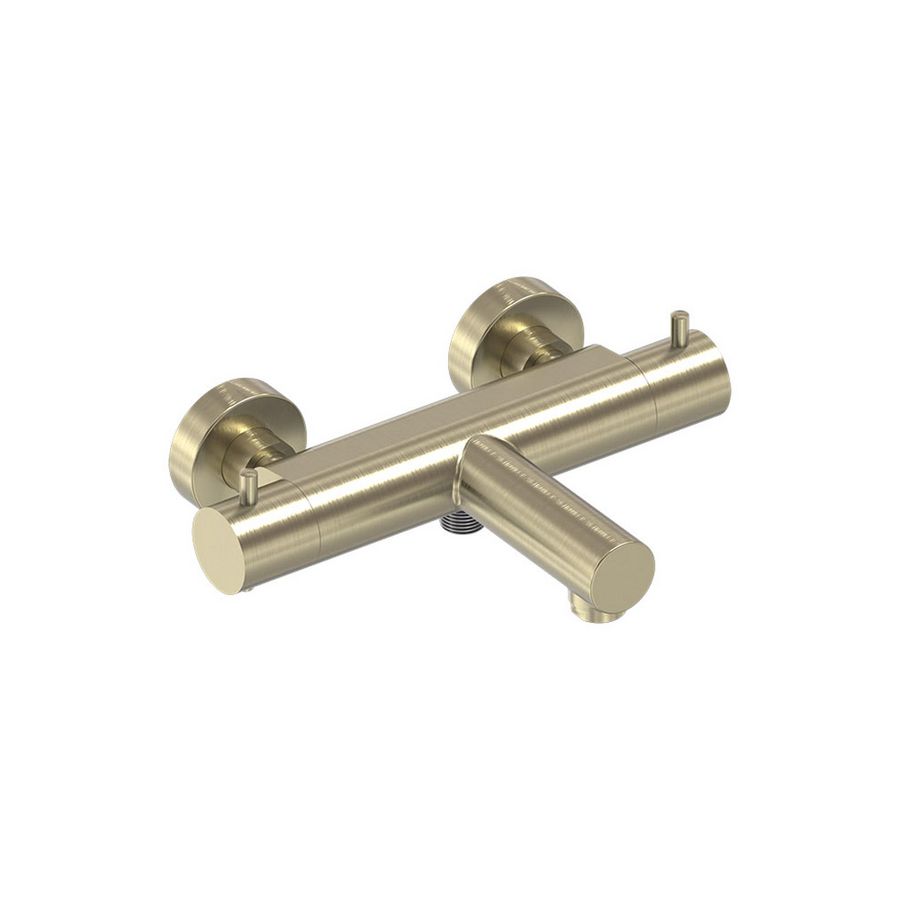 Badthermostaat hoh 150mm geborsteld  mat goud PVD incl. s-koppelingen MAY