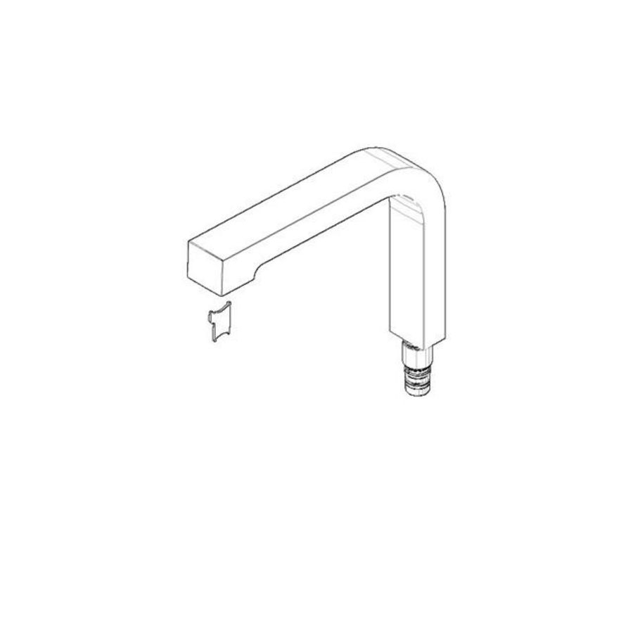 Uitloop perlatorsleutel 269x214x41mm Platina gebors.