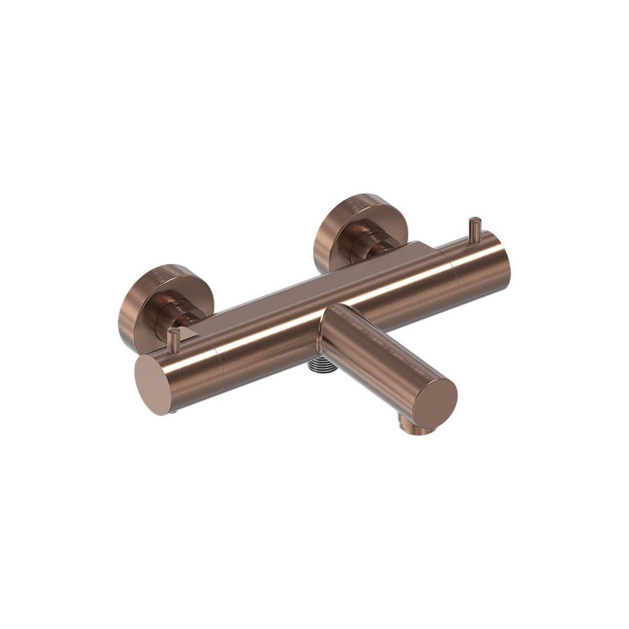 Badthermostaat hoh 150mm geborsteld  mat koper PVD incl. s-koppelingen MAY