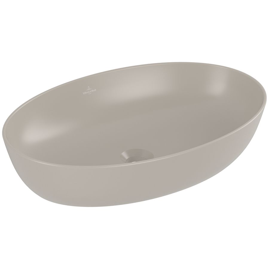 Opzetwastafel Artis 610x410mm ovaal Almond zonder overloop CeramicPlus