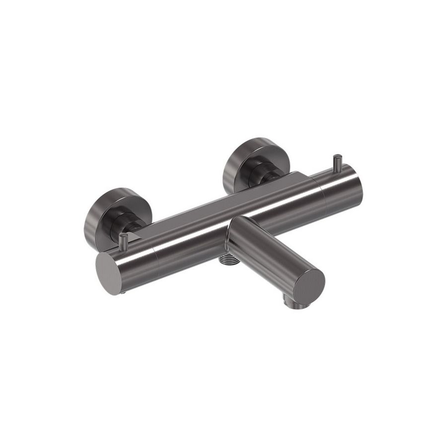 Badthermostaat hoh 150mm geborsteld  carbon black PVD incl. s-koppelingen MAY