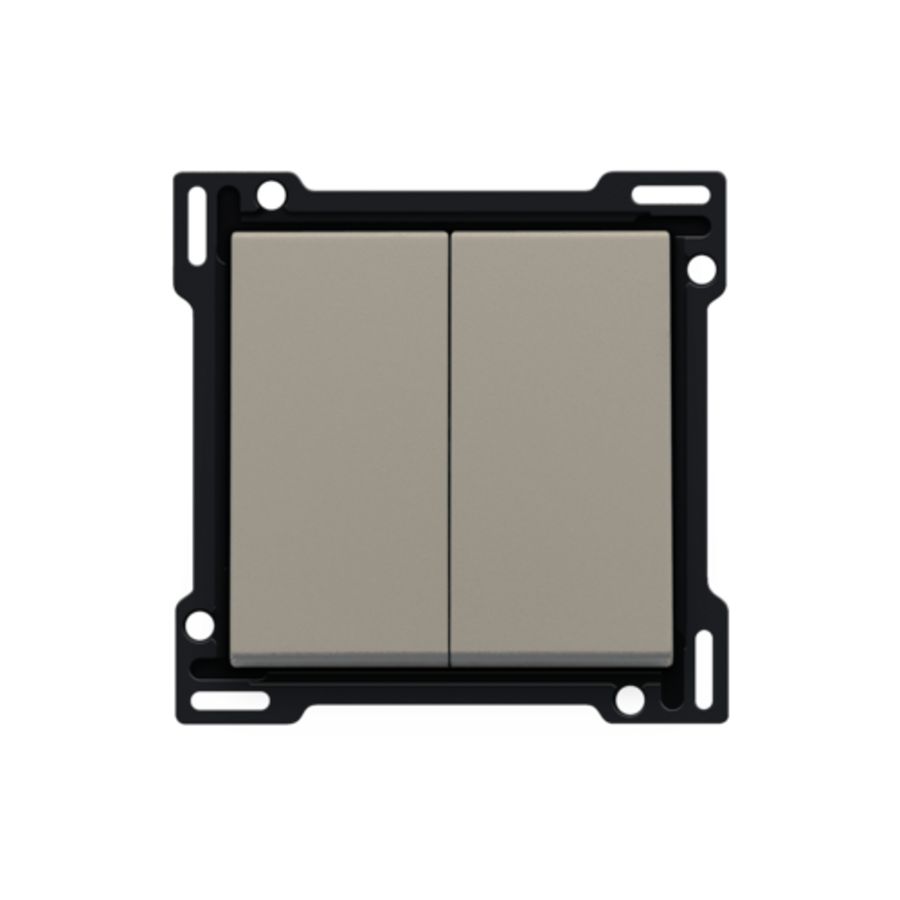 Afwerkingsset serie/wisselschakelaar + drukknop N.O. bronze