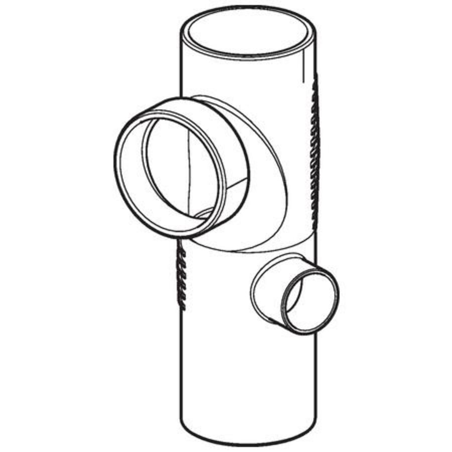 T-stuk verlopend dubbel 110x110x56mm rechts polyethyleen (PE) Silent-db20 geluidsarm