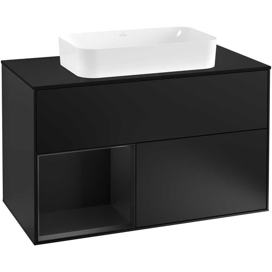 Wastafelonderkast Finion 1000x603x501mm Black Matt Lacquer G242PDPD