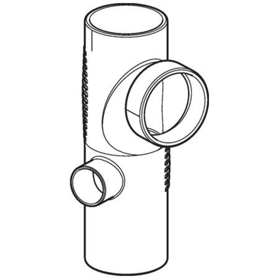 T-stuk verlopend dubbel hoek 90° 110x90x56mm links polyethyleen (PE) Silent-db20 geluidsarm
