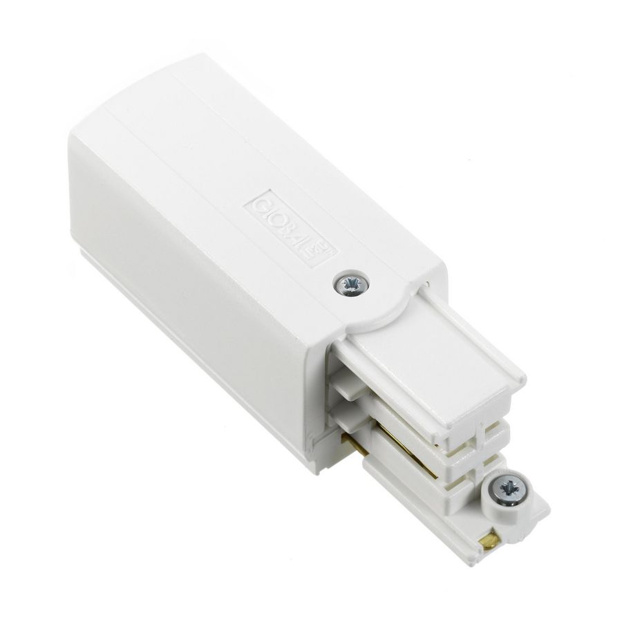 Spanningsrail 3-fase connector invoer wit RAL9010 Links