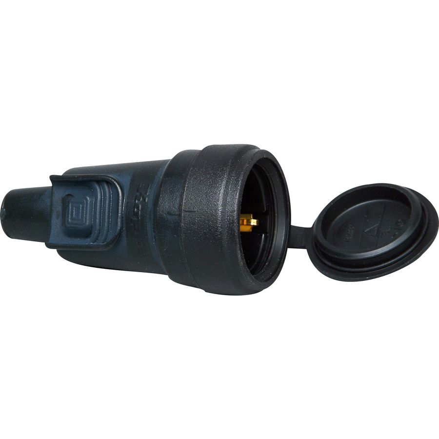 Contrastekker RA rubber deksel vergrendeling IP44 zw. VVE=5