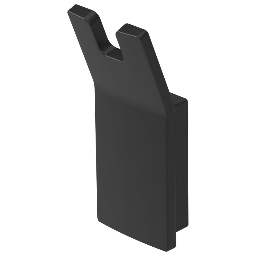 Dubbele haak zwart aluminium ALINE