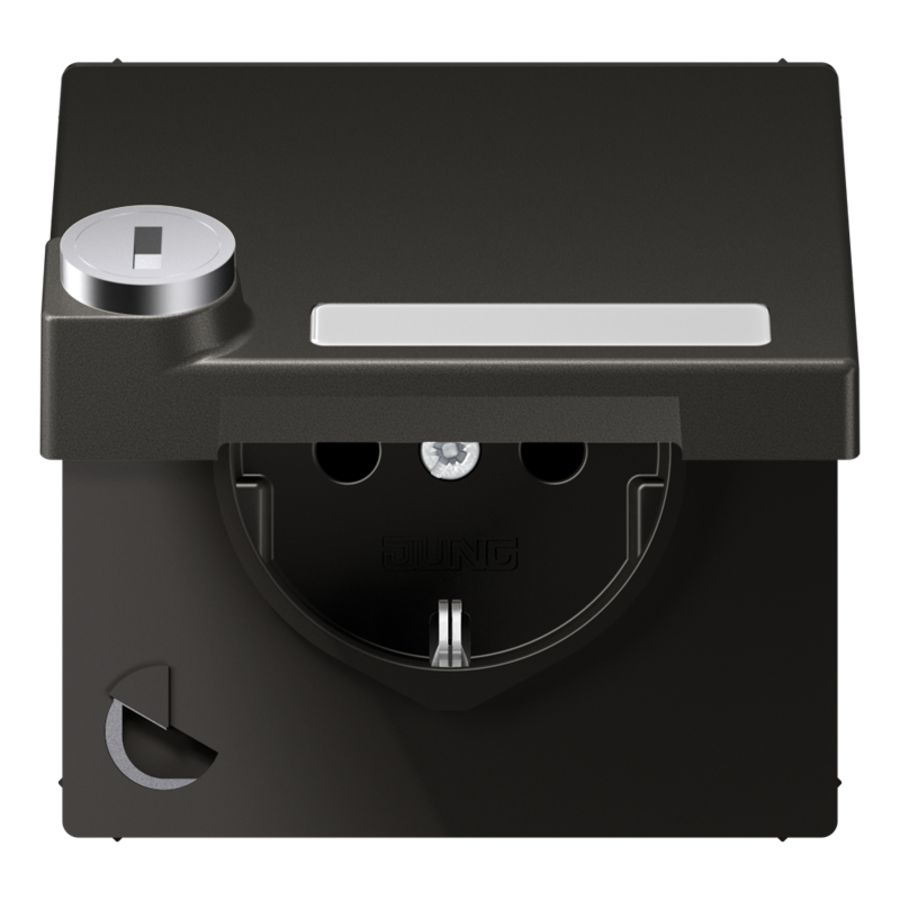 Wandcontactdoos ant.klapdeksel tekstvenst.&slot LS