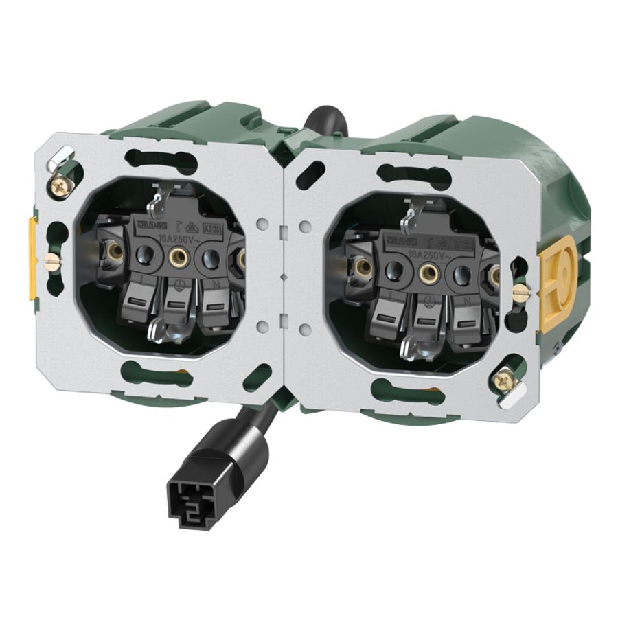 Wandcontactdoos dubbel vv Attema halogeenvrij en Wago Rond0