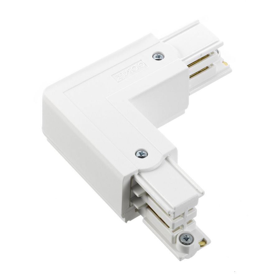 Spanningsrail 3-fase L connector wit RAL9010 Rechts