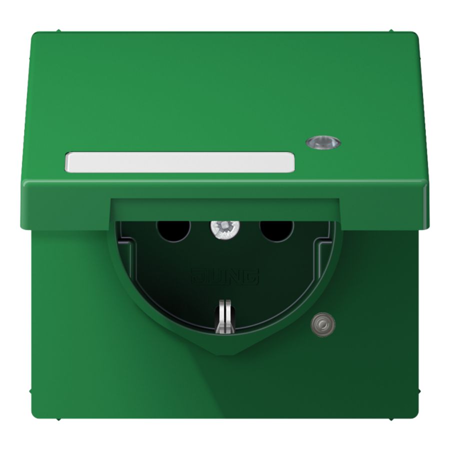 Wandcontactdoos groen klapd tekstvast&contr.l. LS990