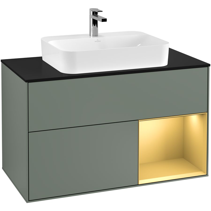 Wastafelonderkast Finion 1000x603x501mm Olive Matt Lacquer G372HFGM