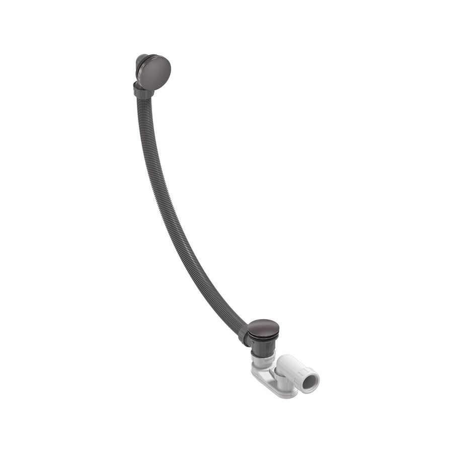 Badoverloopcombinatie 1.1/2" geborsteld  carbon black PVD MAY