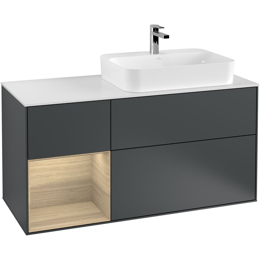 Wastafelonderkast Finion 1200x603x501mm Mid.Blue Matt Lacquer G391PCHG