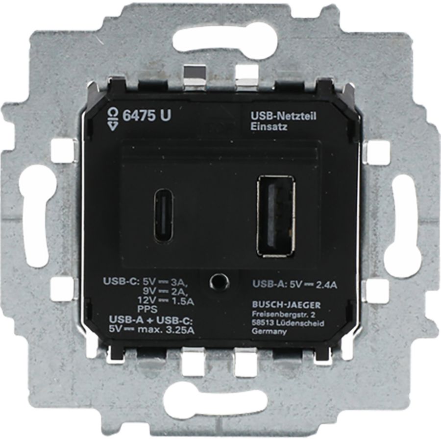 USB-A + USB-C netvoedingssokkel 3000mA (6475 U)