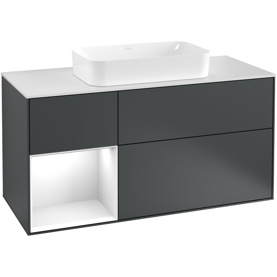 Wastafelonderkast Finion 1200x603x501mm Mid.Blue Matt Lacquer G291GFHG