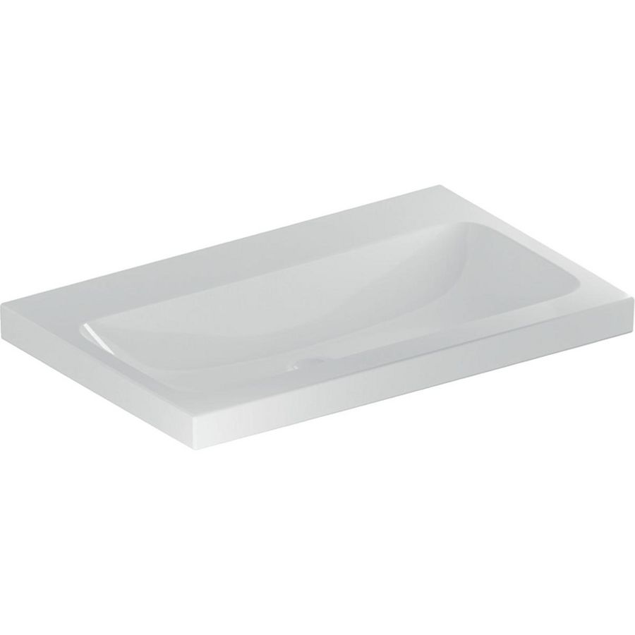 iCon Light opzetwastafel 75x48cm z/kraangat z/overloop wit