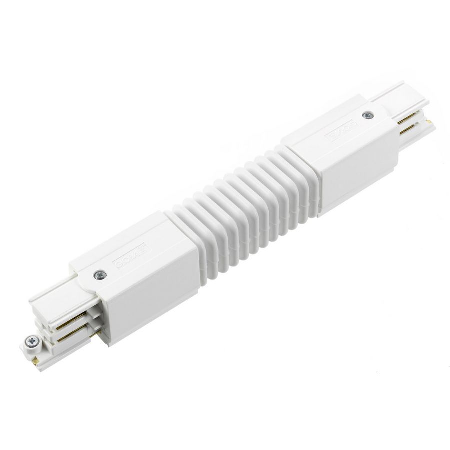 Spanningsrail 3-fase flexibele connector wit RAL9010