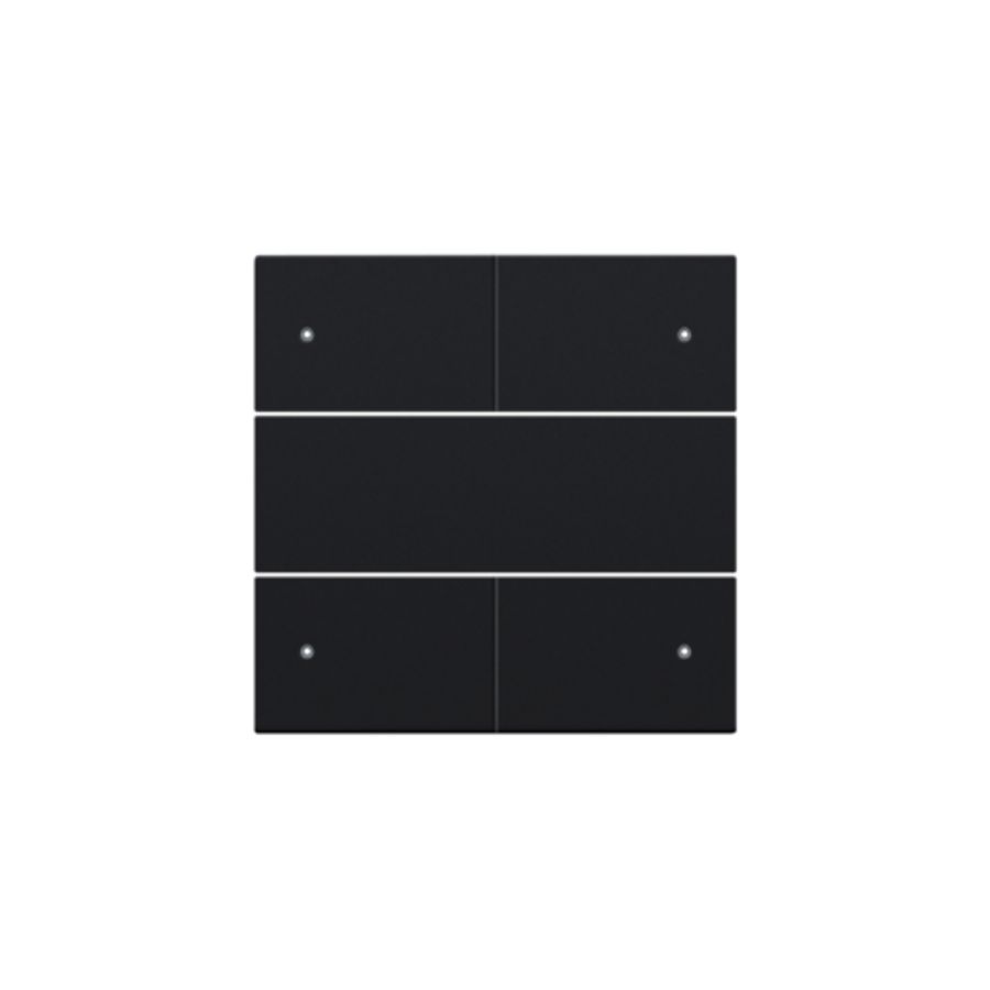 Afwerkingsset 4-voudige pot.vrij knop 24V Led black