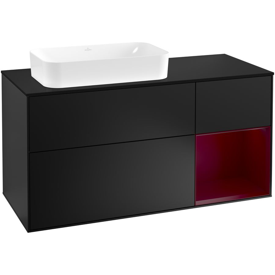 Wastafelonderkast Finion 1200x603x501mm Black Matt Lacquer G282HBPD