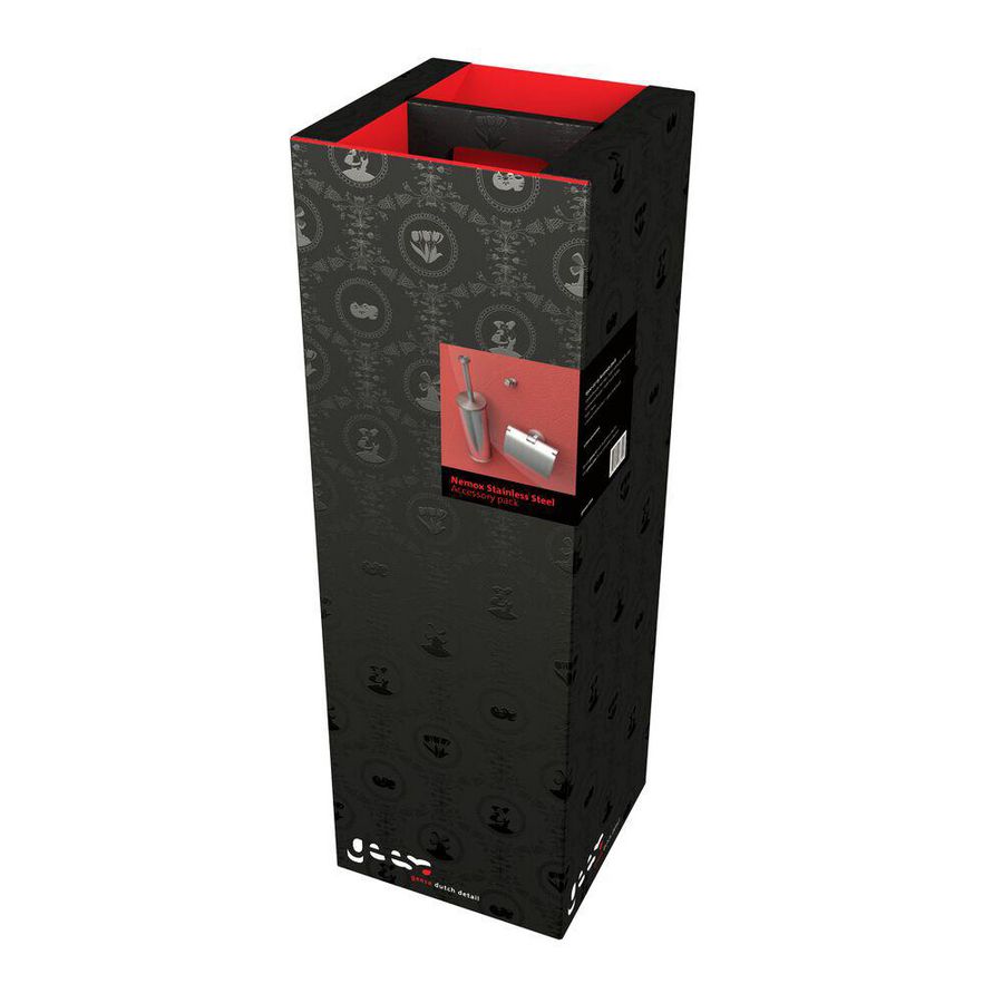 Closetset (rolhouder/borstelgarnituur/haak) RVS+2e kop NEMOX STAINLESS STEEL