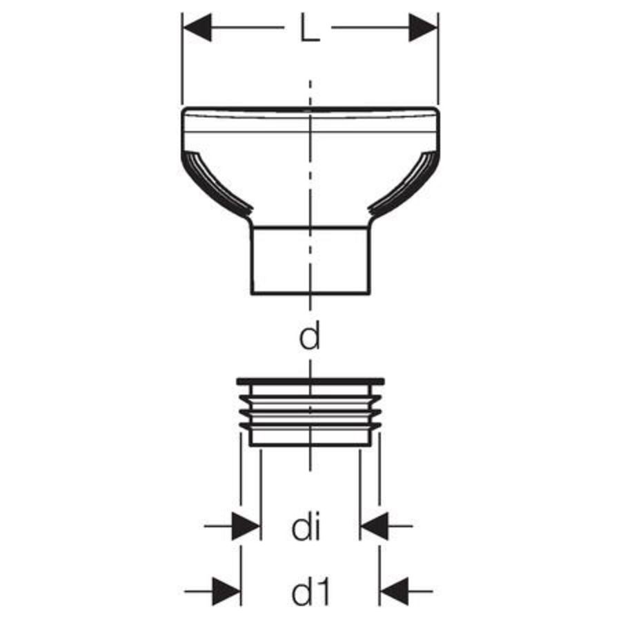 Polyethyleen (PE) beluchter afvoer GRB90 tbv 75-110mm