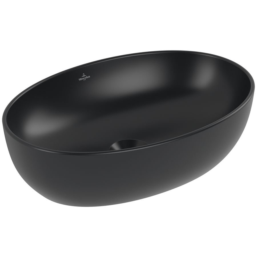 Opzetwastafel Artis 485x325mm Pure Black zonder overloop CeramicPlus