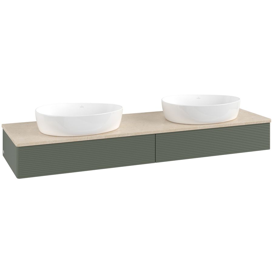 Wastafelonderkast Antao 1600x190x500mm L.Green Matt Lacquer L17113HL