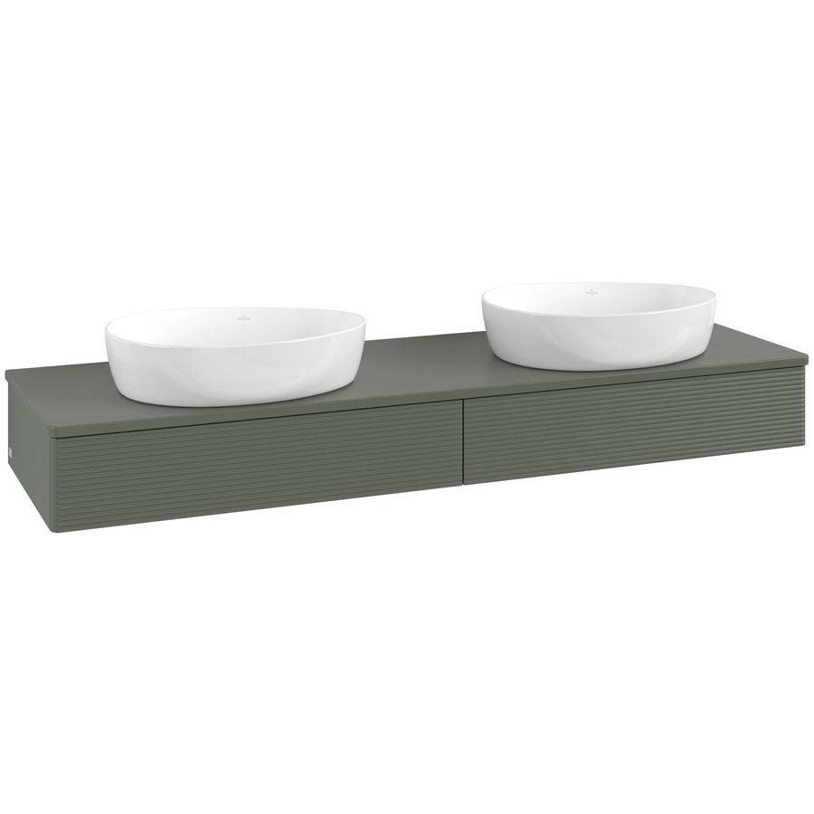 Wastafelonderkast Antao 1600x190x500mm L.Green Matt Lacquer L17150HL