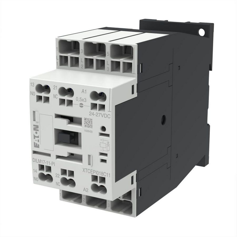 Magn.schakelaar DILM17-11(RDC24) (24-27VDC) 7,5kW 1m1v Push