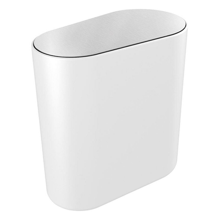 Toilet emmer geborsteld staal/wit Style