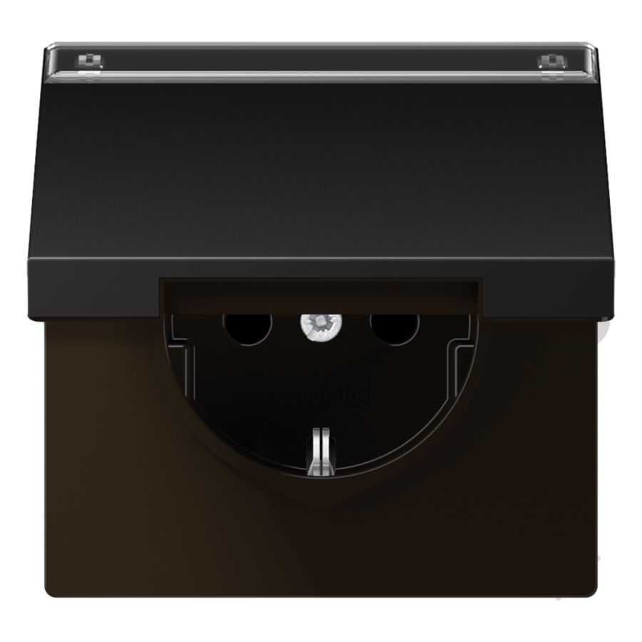 Wandcontactdoos Dark met R/A klapd.& tekstvast LS