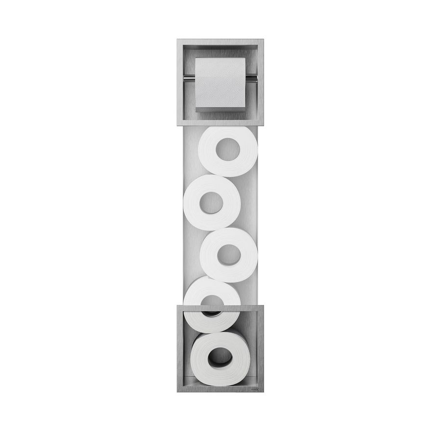 Closed CL5 inbouw closetrolhouder+reserveclosetrolhouder RVS voor 5 rollen