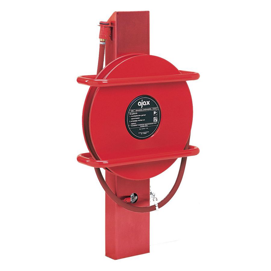 Stalen haspelzuil rood incl. stootbeugels en montageset 3/4